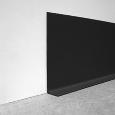 Black PVC Flexible Sit On Skirting  Board PVC angle 100mm x 20mm 15m Long