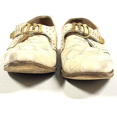 MAURI Genuine Alligator Cream White Dress Shoes 12 M 2503  display picture 3