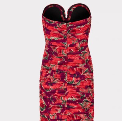 Milly ''Windmill'' Strapless Floral Chiffon Dress Size 8 New With Tags 