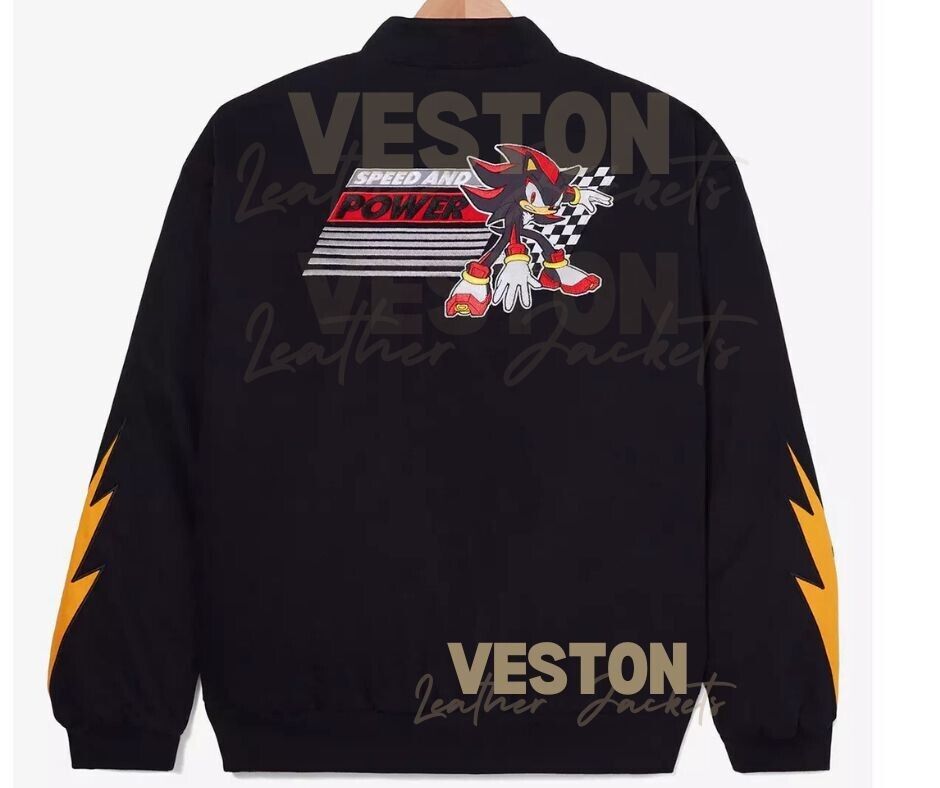 Sonic the Hedgehog Shadow Flaming Racing Black Jacket | eBay Sonic the Hedgehog Shadow Flaming Racing Black Jacket | eBay
