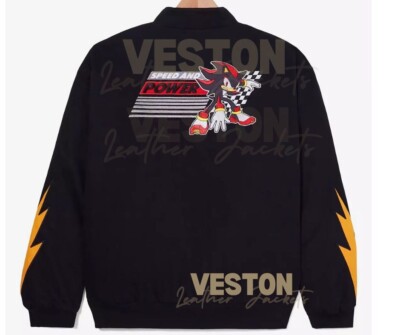 Sonic the Hedgehog Shadow Flaming Racing Black Jacket | eBay