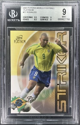 2003 Futera RONALDO NAZARIO World Football Platinum #17 BGS 9 MINT