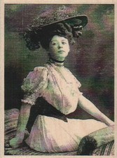 Sitting Lady With Hat Photo 2 1/2 x 3 1/4" Rubber Stamp, Woman Stamp, Lady Stamp