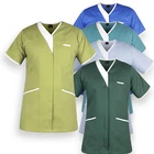 SCRUB PIPING MEDICAL TUNIC UK HOSPITAL WORKWEAR 100% COTTON MEDICAL PIPING VEST