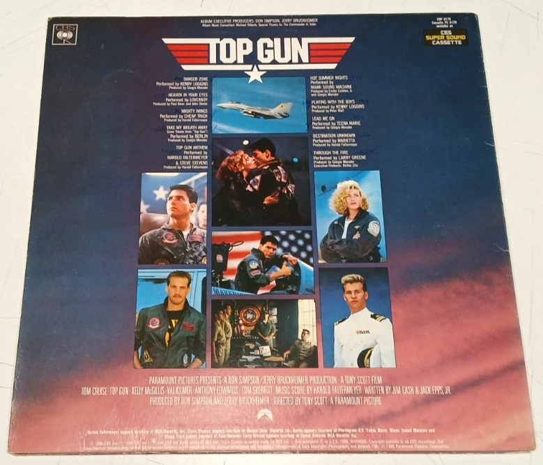 "Top Gun Original Motion Picture Soundtrack" 1986 Aust 1st.Press EX Vinyl LP - Image 3 of 4