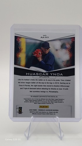 2020 Panini Chronicles - Ascension Autographs Huascar Ynoa #AA-HY (AU, RC) - Picture 2 of 2