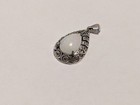 2.30 Ct. Ethiopia Natural White Play-of-Color Pear Opal Silver Filigree Pendant — photo 8
