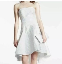 Halston Heritage Women's White Strapless Jacquard Fit & Flare Dress Size 4 $475
