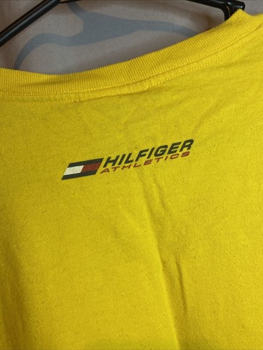Vintage 90s Tommy Hilfiger Athletics Yellow Shirt USA Made Short Sleeve Adult XL - Bild 5 von 5