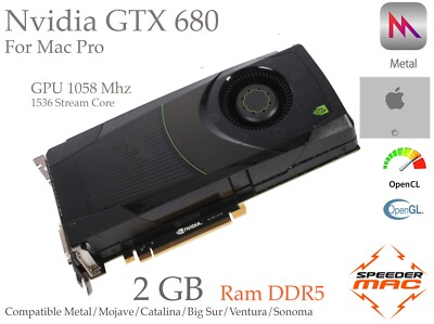 NVIDIA GeForce GTX 680 2GB DDR5 Grafikkarte Für Mac Pro Metal 4K