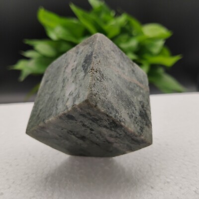 350g Beautiful Interesting jade Green Crystal Gemstone Cube Square Block P841