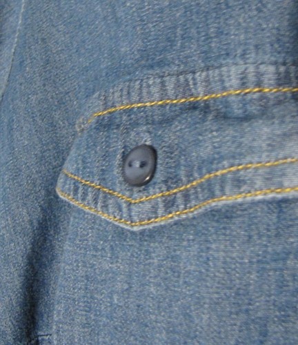 Denim & Co 3X Blue Jean Denim Button Down Shirt Stretch - Picture 2 of 3