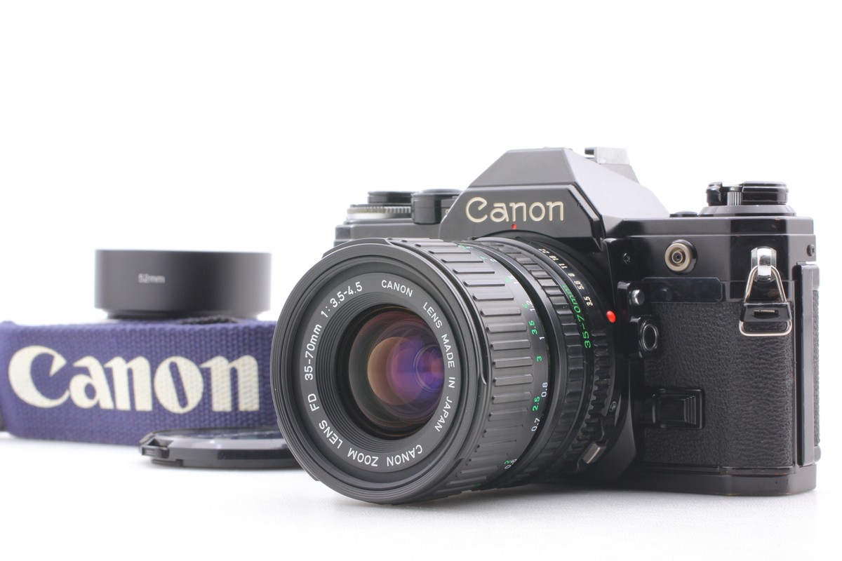 N MINT w/Strap Hood] Canon AE-1 Black Film Camera New FD 35