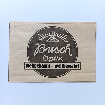1943 Emil Busch AG Rathenow Optik Ferngläser, Mikroskope Reklame, Werbung