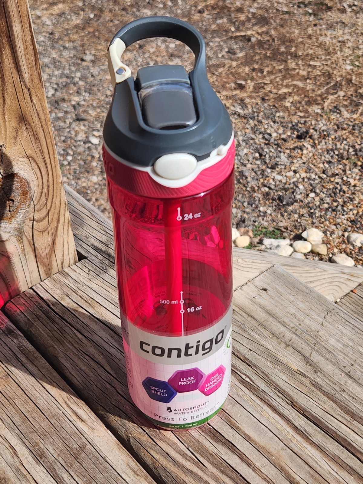 Contigo Autospout Ashland Reusable Water Bottle, 24oz, Sangr
