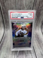 2015 LEAF METAL NOLAN PATRICK THE NATURALS AUTO Purple 4/10 PSA Mint 9 Rookie Rc