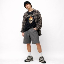 VANS Long Length Shorts Sz 34 Railroad Striped 90s Y2K Inspired Grunge Skater