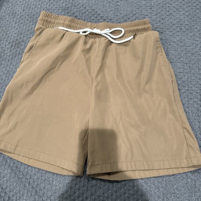 Manfinity Mens Small Brown Shorts With Drawstring And Elastic Waist