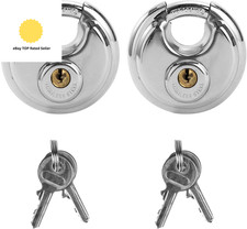 2 Disc Locks for Storage Units, 70Mm Keyed Padlocks – Heavy-Duty Stainless Stee