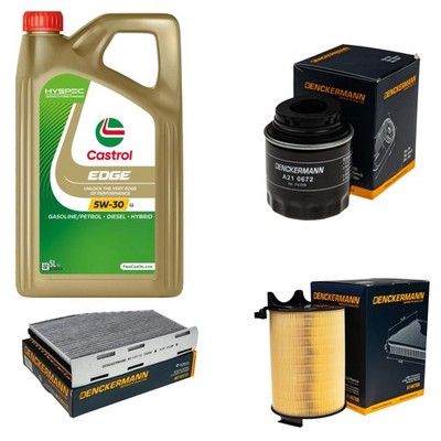Inspektionspaket Castrol EDGE Titanium 5W-30 LL 5L für VW Golf VI 1.4 TSI 1.2