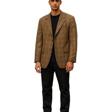 Kiton Green Blazer Size 54. 90 Cashmere 10 Linen. Display Model.