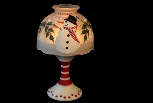 Westmoreland Christmas* Frosty The Snowman* Fairy Pedestal Lamp BY *Peg G - Image 4 of 4