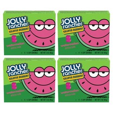 Jolly Rancher Watermelon Gelatin Jello Dessert Instant Mix 3oz Box - Lot of 4
