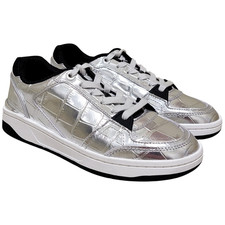 Michael Michael Kors Women Low Top Sneakers Rebel Lace Up Size US 7M Silver
