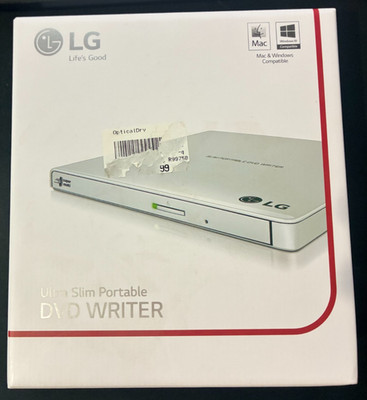 LG 8X USB 2.0 Super Multi Ultra Slim Portable DVD Writer - GP65NW60 New Sealed