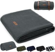 100 Wool Blanket 48" x 62" Warm Thick Washable Military Wool Blanket Great
