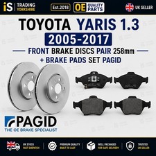 PAGID FRONT BRAKE DISCS 258mm + FRONT BRAKE PADS SET TOYOTA YARIS 1.3 2005-2017