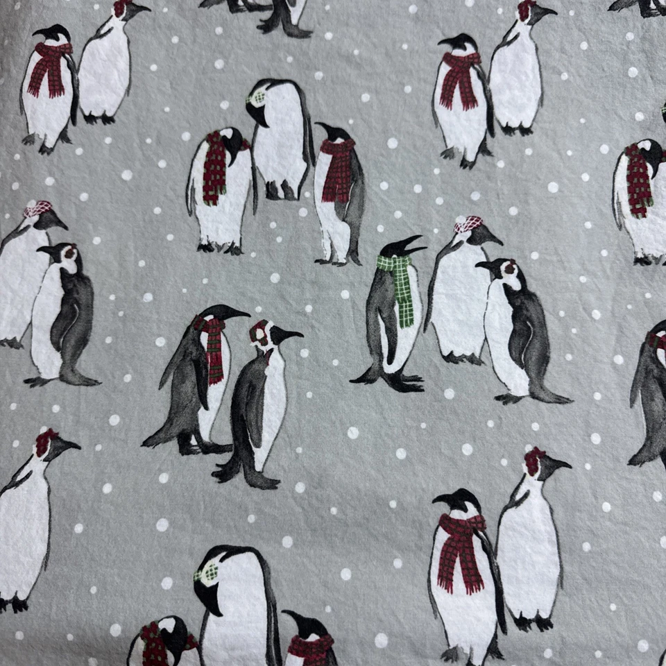 Sábana plana Pottery Barn Queen gris lunares 100 % algodón orgánico invierno Foto 2 de 4