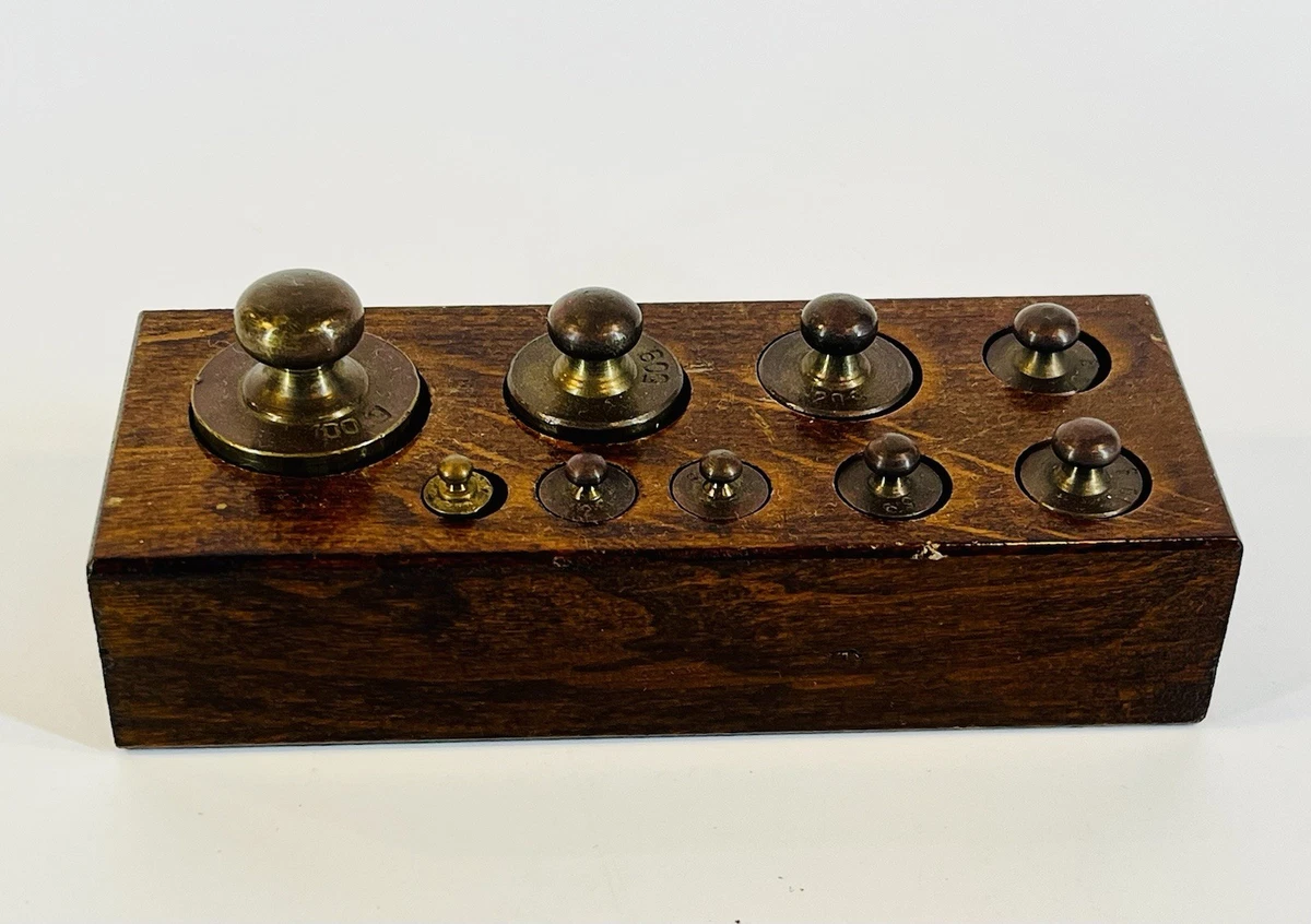 Set Complet De Poids Pour Balance Ancienne En Laiton - De 1g à 200g - TRÈS RARE
