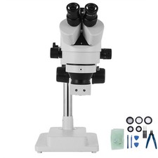 3.5X-90X Microscope Stéréo Trinoculaire Simul-Focal avec Double Bras