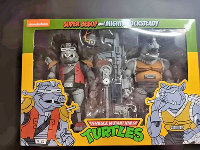 NECA TMNT 7'' Scale Action Figures - Super Bebop and Mighty Rocksteady