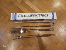 AHG Hamburg| Grillbesteck | 3-teilig | hochwertig | Edelstahl| 46-48 cm| NEU OVP