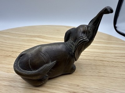 Antique Brass Elephant Figurine   Hand Cast Sand-Cast Indian Asian c.1900 1940