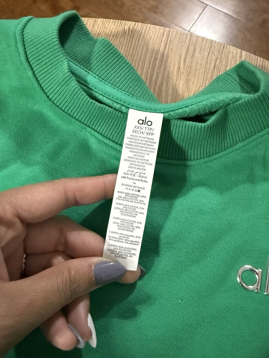 Alo Yoga Spruce Green Accolade Crew Neck Sweatshirt Size Xxs | eBay