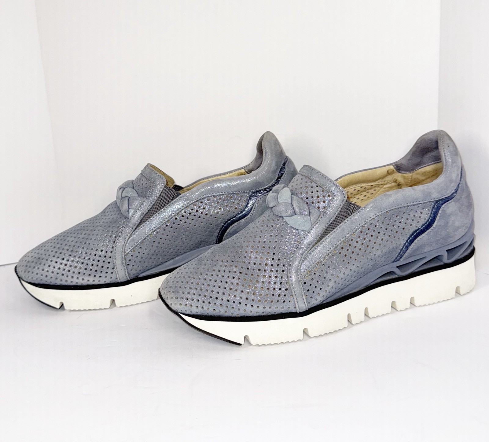 Softwaves Suede Platform Sneaker Loafer Dusty Blu… - image 6