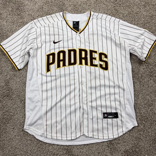 San Diego Padres Jersey Mens Size 44 Fernando Tatis Jr Home Pinstripe Nike Large