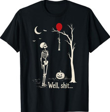 Skeleton Lost Balloon Well Sh t Funny Halloween Costume T-Shirt