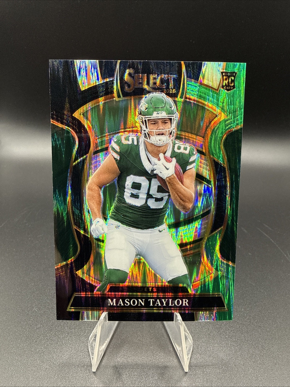 2025 Panini Select - Concourse Mason Taylor #76 Black & Green Shock Prizm (RC)