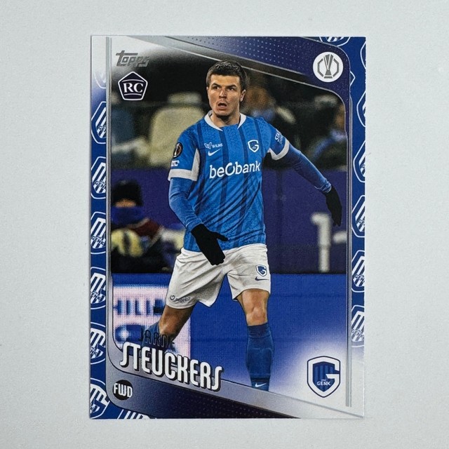 JARNE STEUCKERS TEAM LOGO BORDER TOPPS UEFA CLUB COMPETITIONS 2025-26 ROOKIE