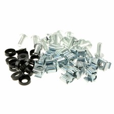 20 x Rack Fixing Set M6 Captive Cage/Nuts Bolts/Plastic Washers Cabinet Mounting