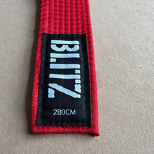 Blitz Red Karate/Aikido Martial Arts Belt 280cm - Suitable for Karate & Aikido