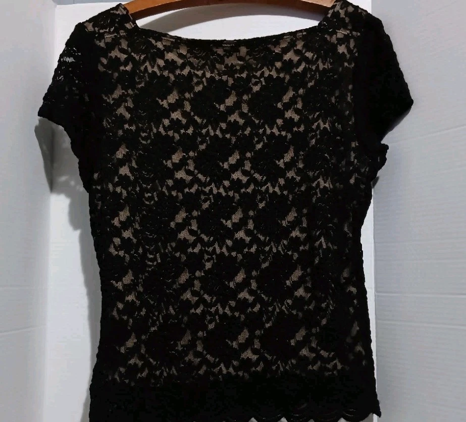 Top Babydoll De Colección Años 90 Y2K Talla XL Cachicho Hada Grunge Romántico Encaje Superposición EE. UU. Foto 3 de 4