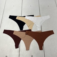Seamless Thong Panties Womens XL 6 Pack Assorted No Show Microfiber Underwear