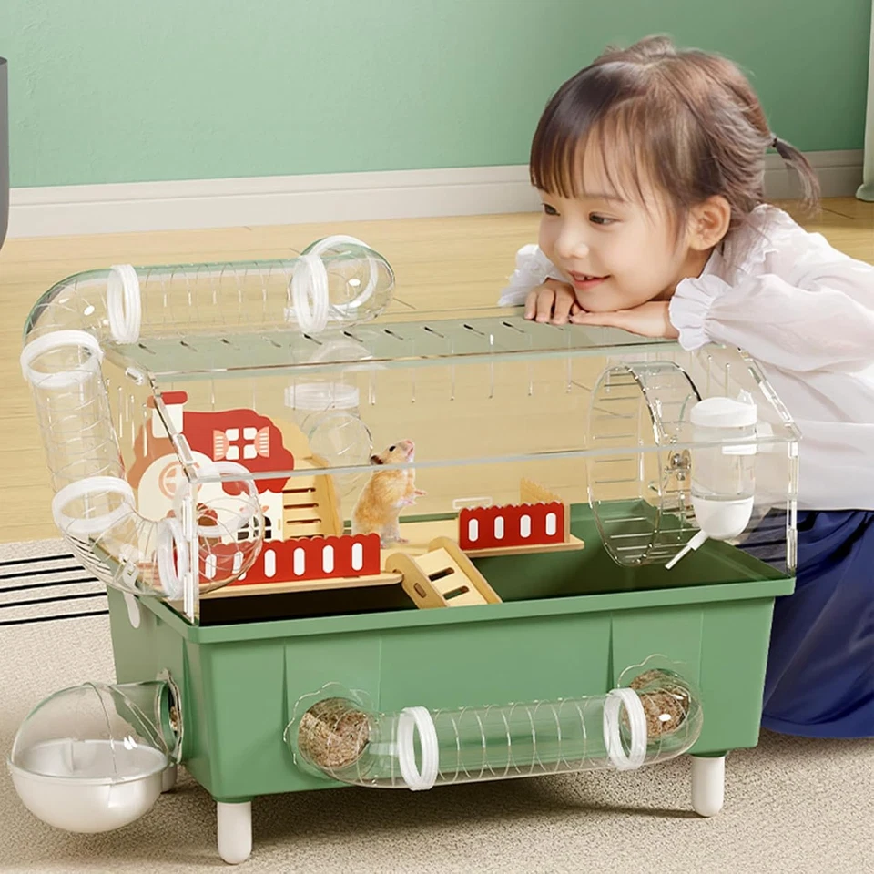 Large Hamster Cage 17X11X13 Inch Acrylic Habitat - Multi-Level Enclosure for Dwa - Image 3 of 4