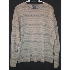 Nautica Mens XL Long Sleeve Knit Sweater Silk Cashmere Wool Blend