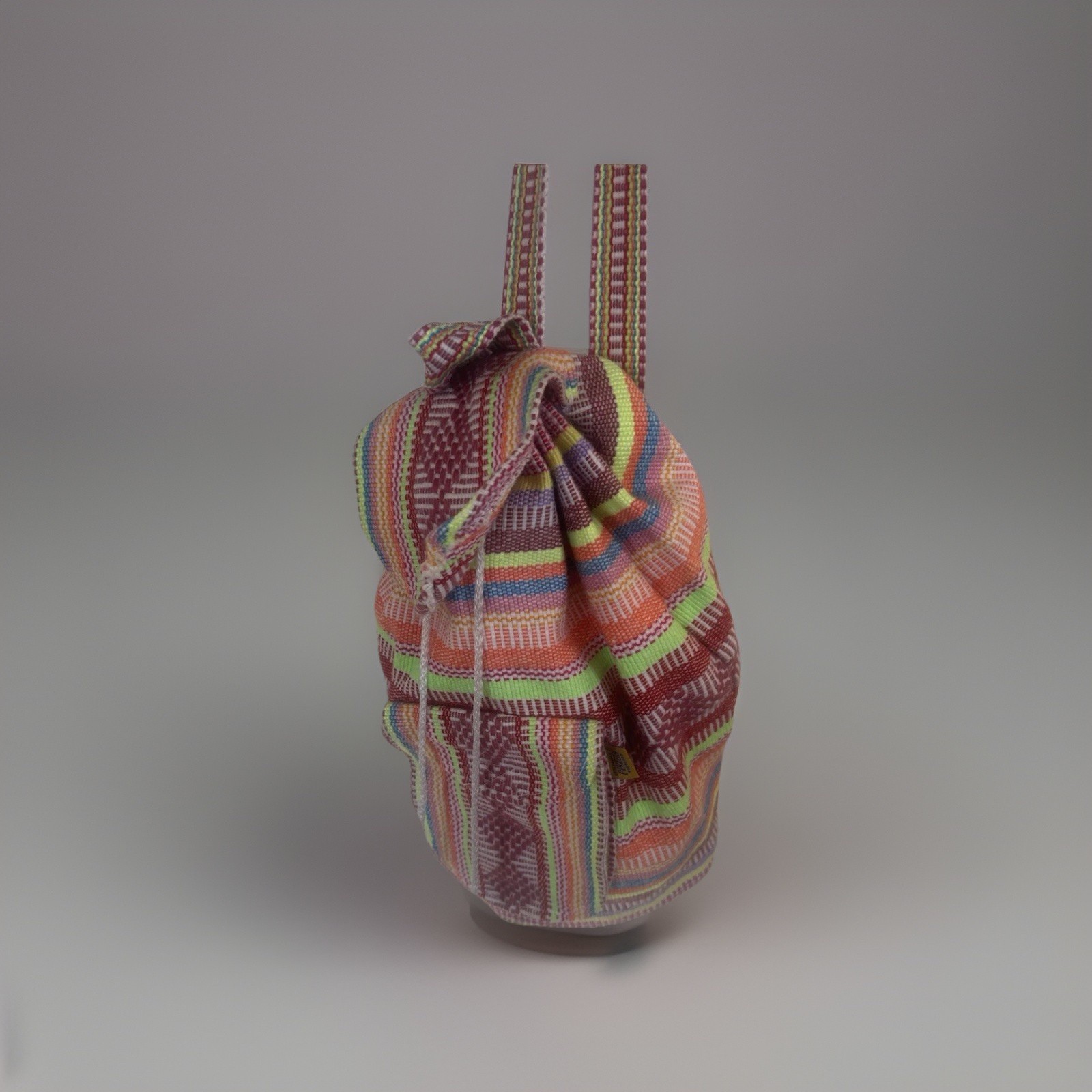 Artesanias Pinzon Unisex Backpack Woven Drawstring, Multicolor
